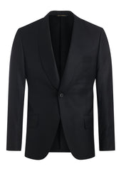 Black Wool and Silk Jacquard Dinner Jacket