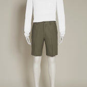 Tailored Linen Beach Shorts in Mushroom