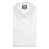 Tailored Fit Fine Plisse Dress Shirt in White