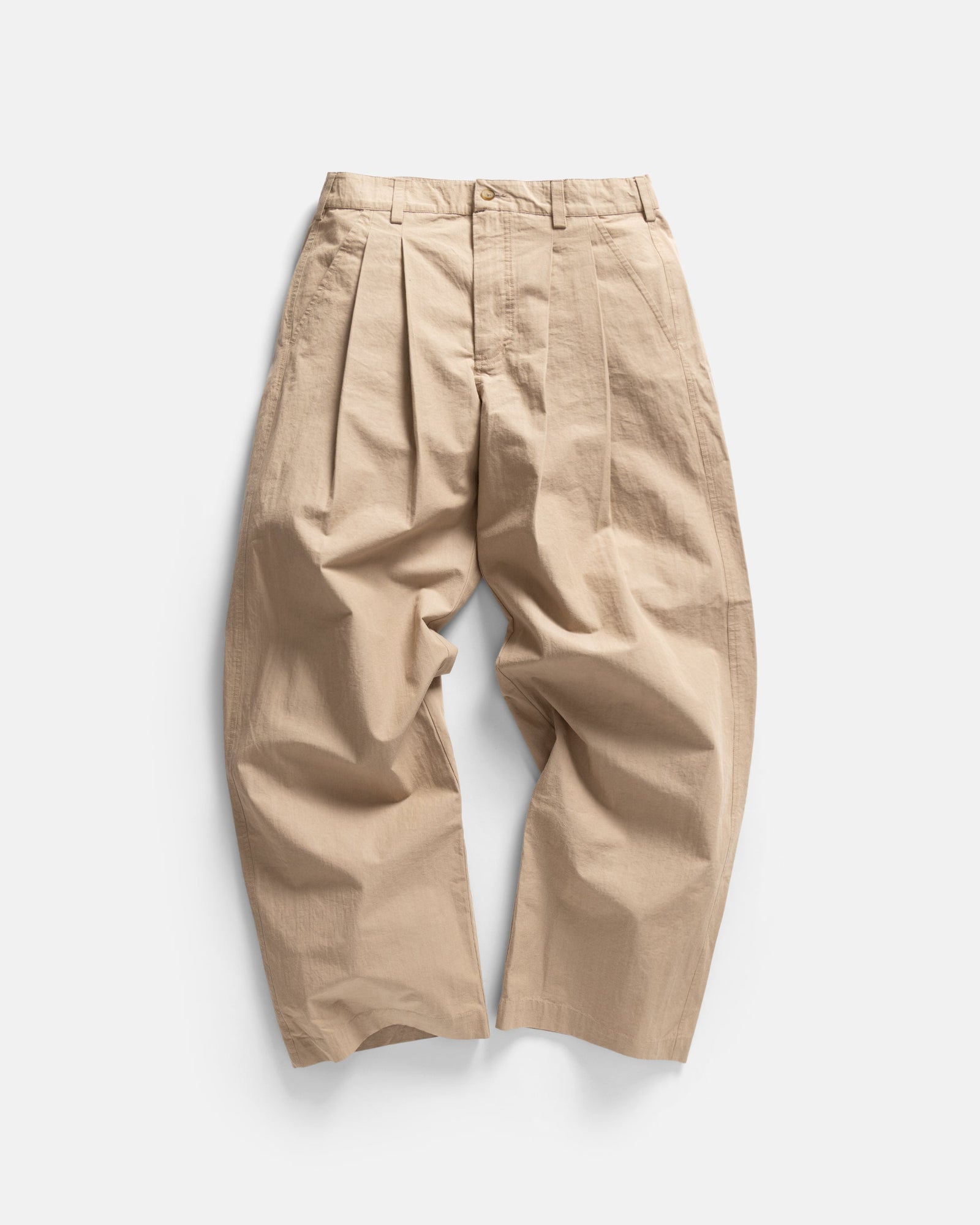 Tino Double Pleated Wide Pant Faded Cotton Plainweave