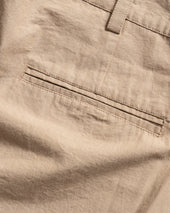 TINO DOUBLE PLEATED WIDE PANT - FADED KHAKI COTTON PLAINWEAVE