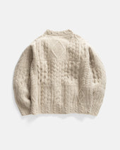 Dover Rugged Cableknit Crewneck Sweater Undyed Andean Wool