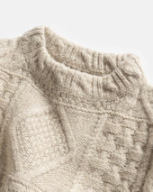 Dover Rugged Cableknit Crewneck Sweater Undyed Andean Wool