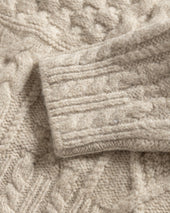 Dover Rugged Cableknit Crewneck Sweater Undyed Andean Wool