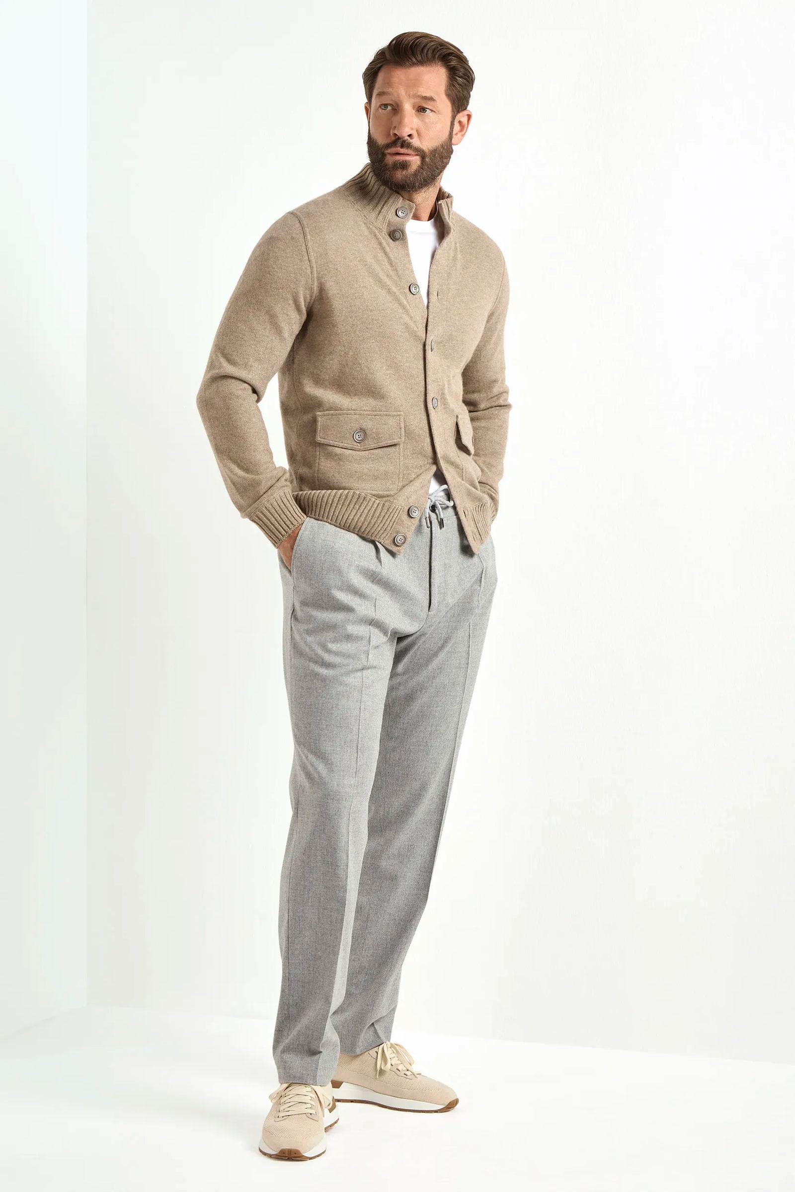 Cashmere Knitted Bomber Made In Italy