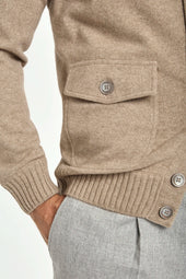 Cashmere Knitted Bomber Made In Italy