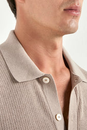 Knitted Polo Cardigan Made In Italy