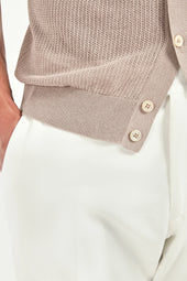Knitted Polo Cardigan Made In Italy
