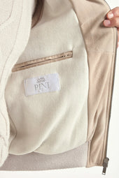 Beige Suede Padded Vest Made In Italy