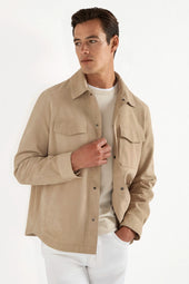 Suede Shirt Jacket Made In Italy