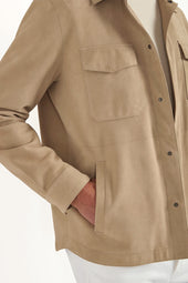 Suede Shirt Jacket Made In Italy
