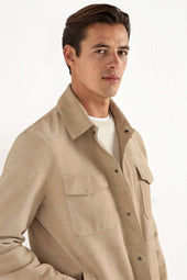 Suede Shirt Jacket Made In Italy