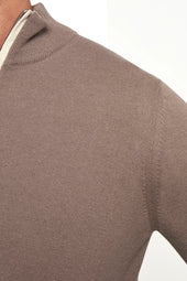 Wool And Cashmere Half Zip Made In Italy