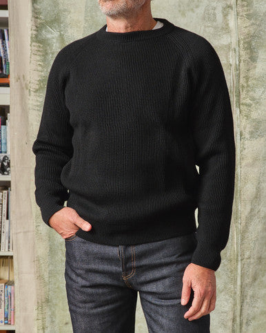 Wool Crewneck Sweater (Black)