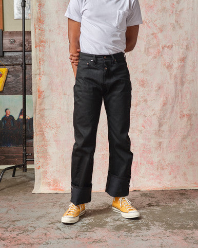 Fredy - Wide Leg Selvedge Jeans (Black) - 13.5 oz.