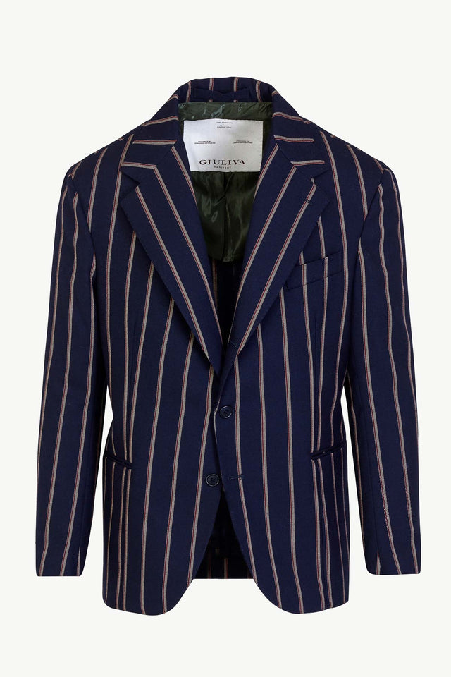 Alfonso Blazer in Wool Pinstripe