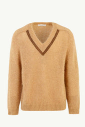 Ambrogio Sweater in Mohair-Blend and Leather Trim