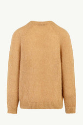 Ambrogio Sweater In Mohair Blend And Leather Trim