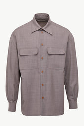 Ennio Shirt in Merino Wool Grisaille