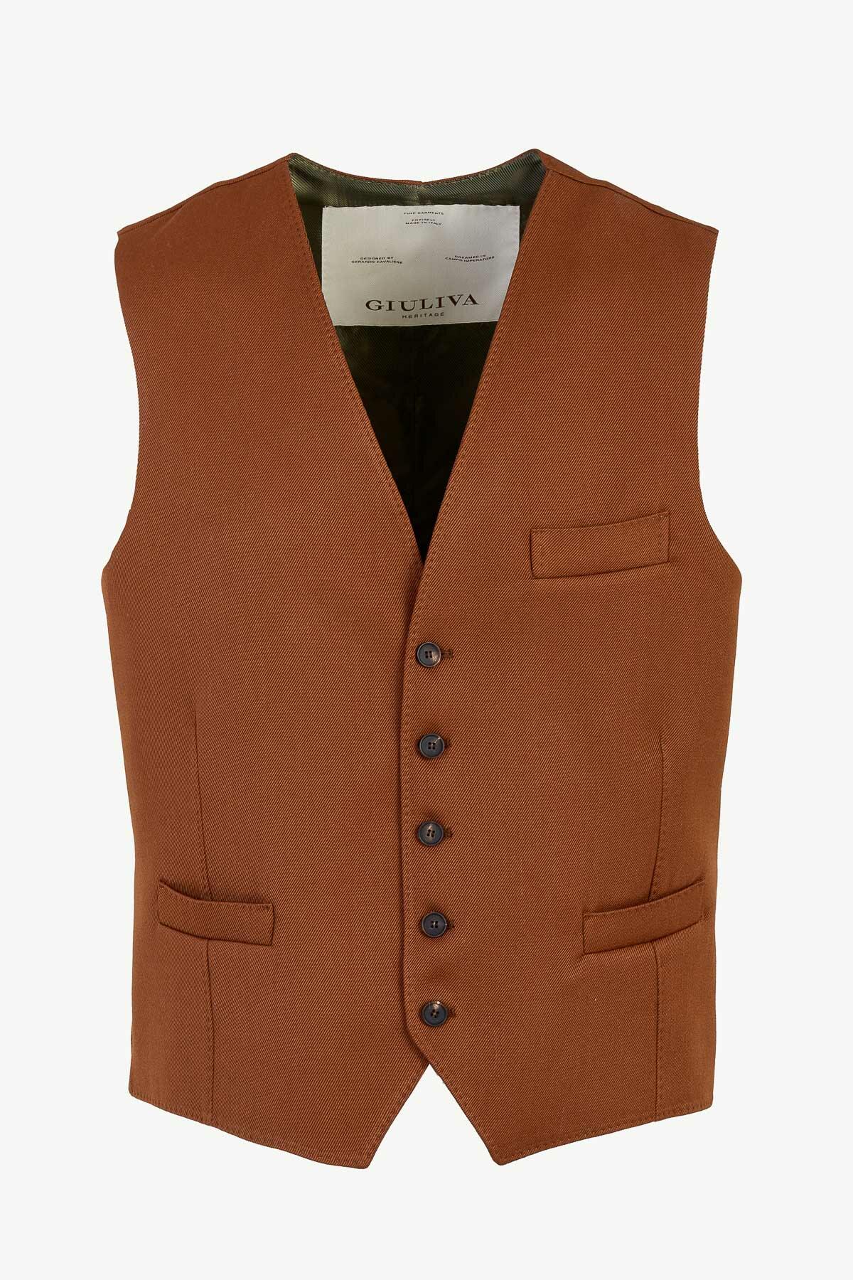 Giano Waistcoat In Wool Drill