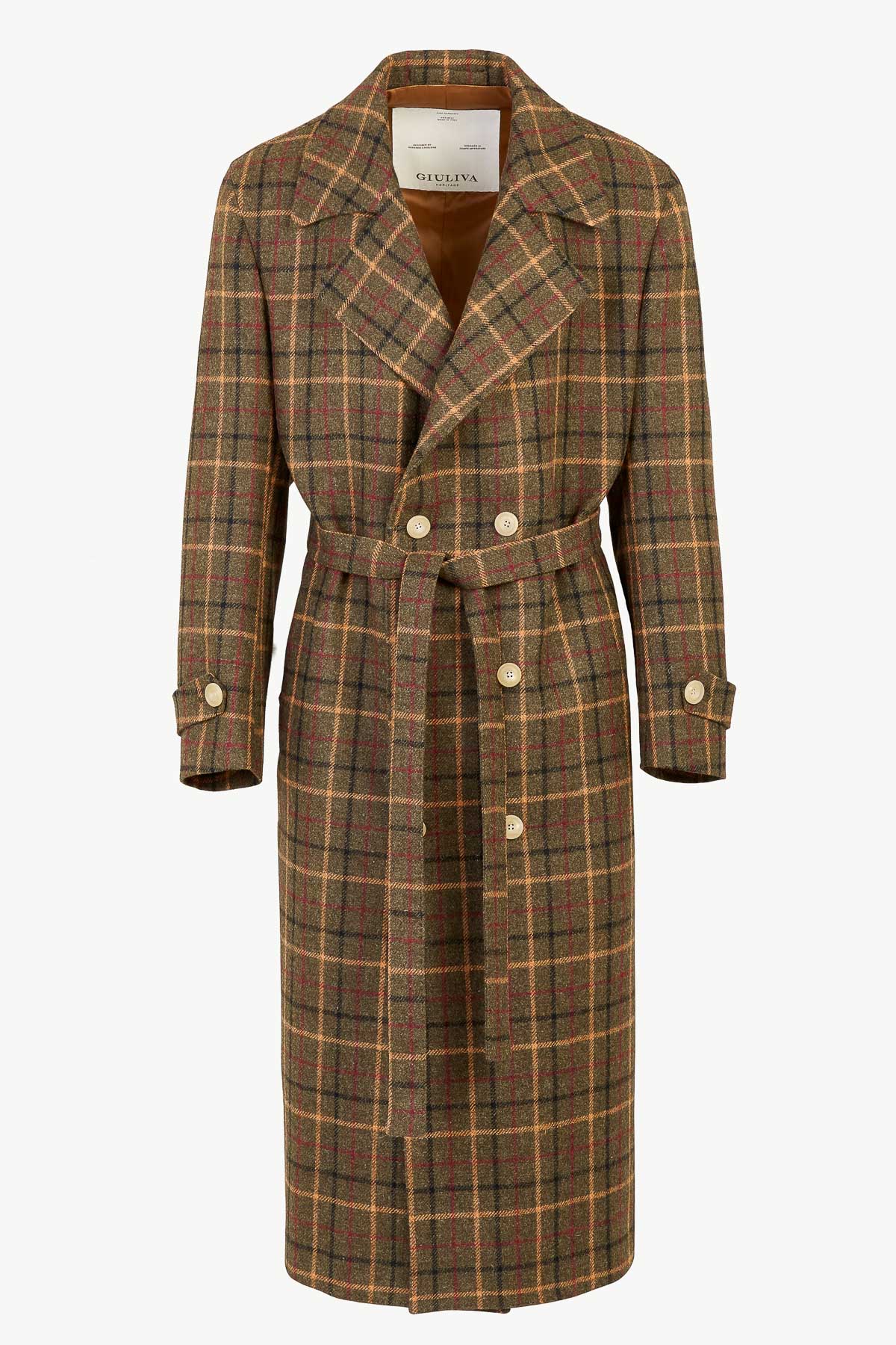 Jacques Trench Coat In Virgin Wool Check