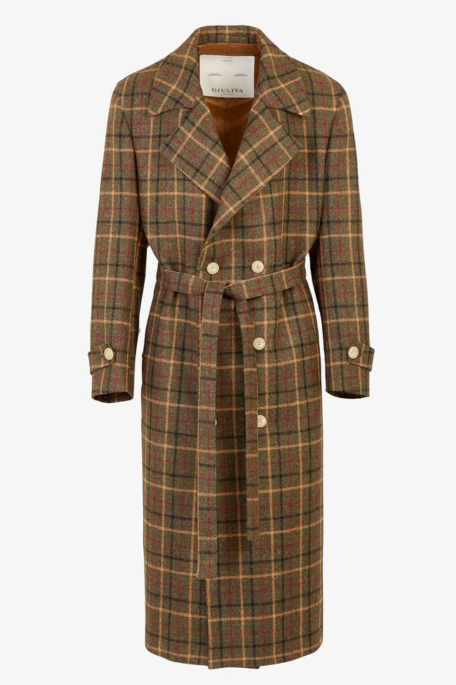 Jacques Trench Coat in Virgin Wool Check