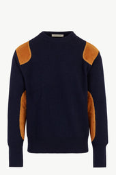 Lucio Unisex Sweater Wool Knit and Suede