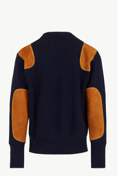 Lucio Unisex Sweater Wool Knit And Suede