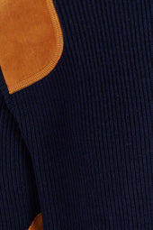 Lucio Unisex Sweater Wool Knit And Suede