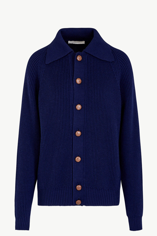 Nino Cardigan in Ribbed Wool Knit