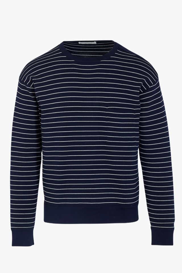Phil Sweater in Cotton Knit Navy
