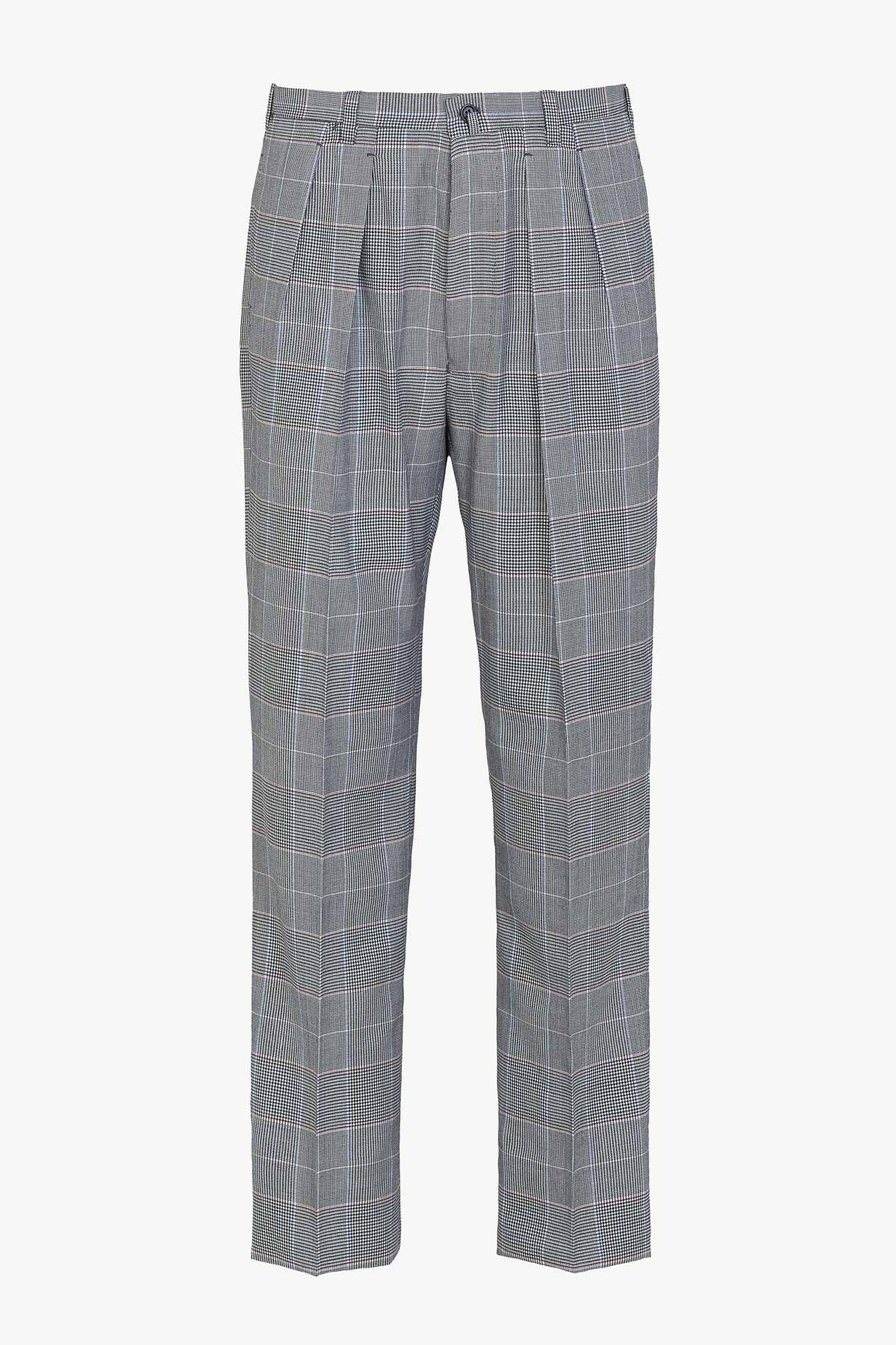 Umberto Trousers In Wool Check