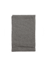 The Cashmere Ribbed Scarf Cobble Grey