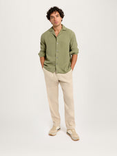 The Long Sleeve Cuban Collar Shirt Washed Tencel Lyocell