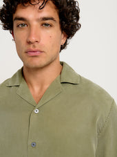The Long Sleeve Cuban Collar Shirt Washed Tencel Lyocell