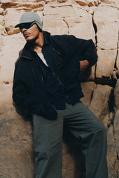 Men's Tefnut Stand Collar Jacket in Black