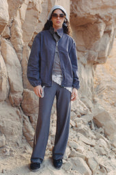 Men's Tefnut Stand Collar Jacket in Lavender Ash
