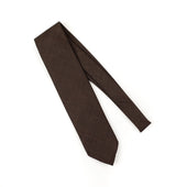 Solid Tie In Dark Brown Wool Hopsack