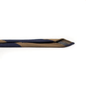 Wool And Cotton Block Stripe Tie In And Khaki