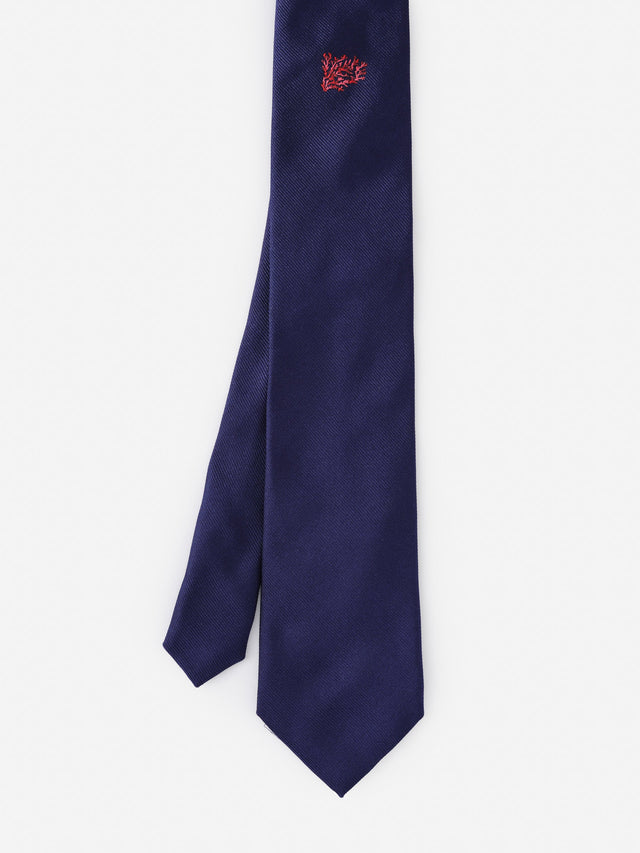 Navy/Coral Coral Cay Texture Silk Tie | Men's Ties | J.McLaughlin