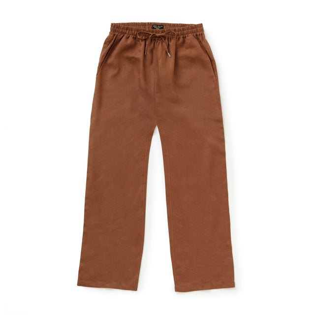 Tobacco Linen Trousers - New