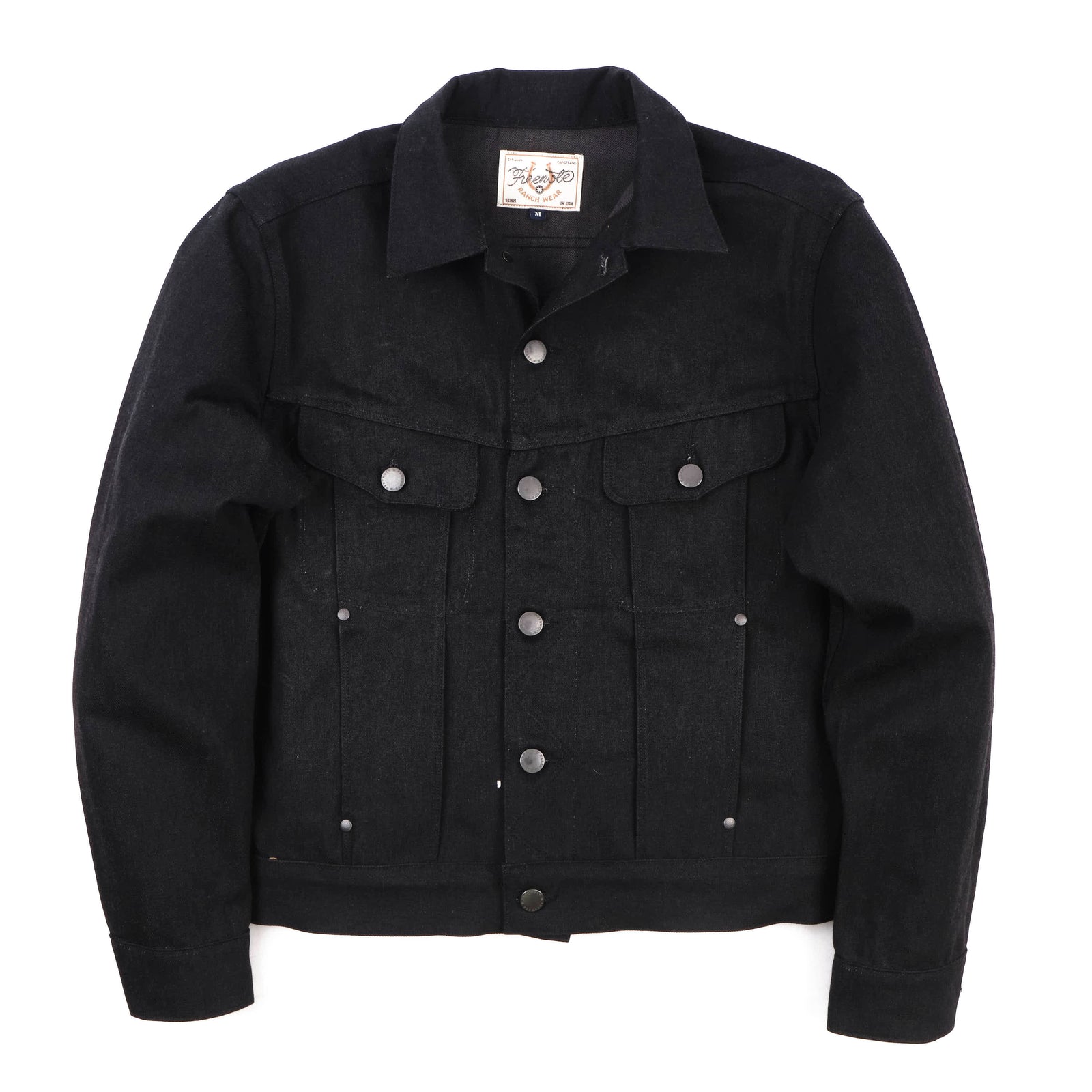 High Low 14.25 Ounce Black Grey Denim Jacket