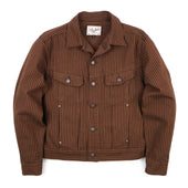 High Low Brown Herringbone Dobby Jacket