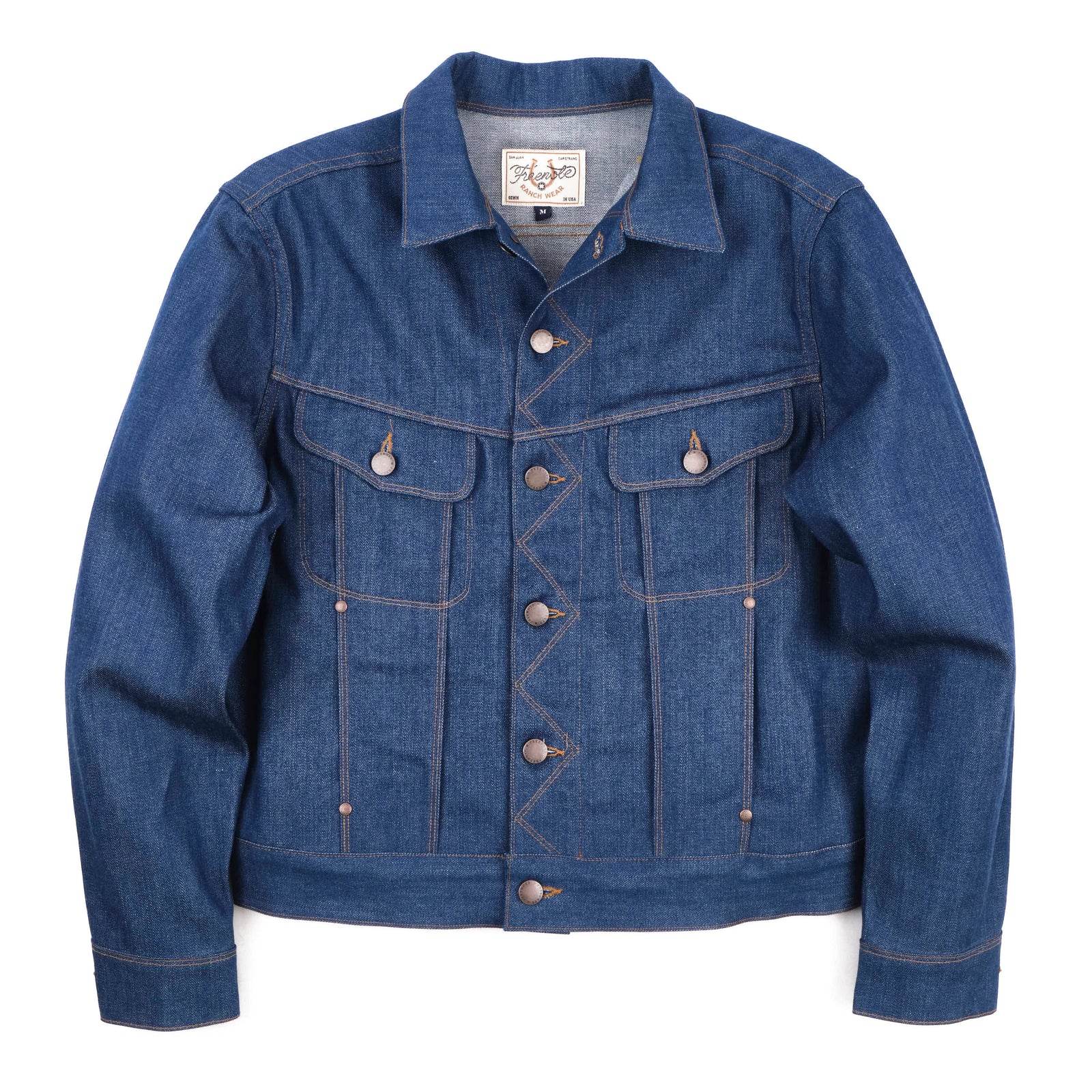 High Low 12 Ounce Vintage Blue Denim Jacket