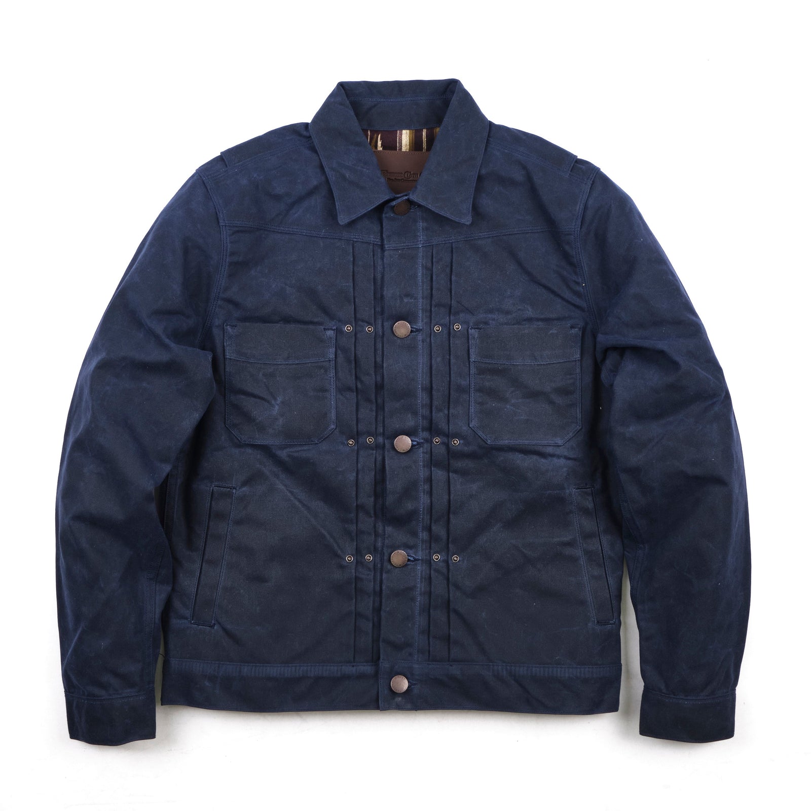 Riders Jacket Waxed Canvas Purple Interior
