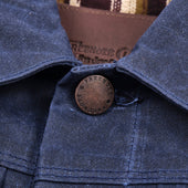 Riders Jacket Waxed Canvas Purple Interior