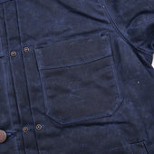 Riders Jacket Waxed Canvas Purple Interior
