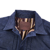 Riders Jacket Waxed Canvas Purple Interior