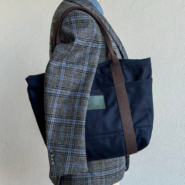 Harbor Tote Bag Navy 16oz Wool Flannel