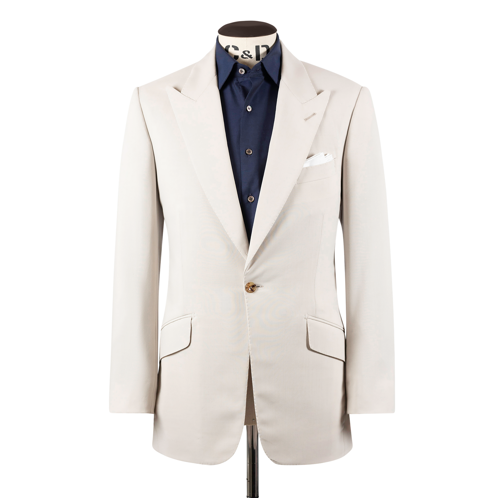 Single Breasted Peak Lapel Suit In Tropical Wool